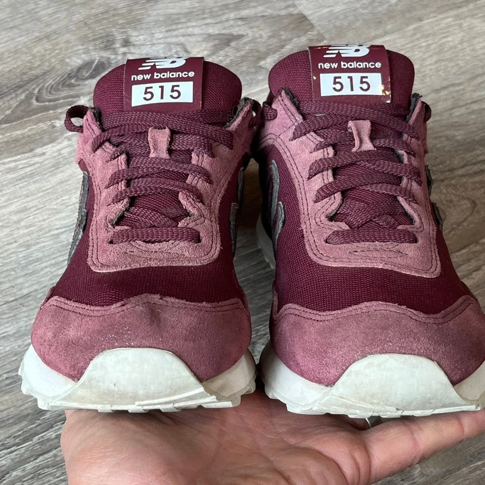 New Balance 515 Retro Sneakers Burgundy Glitter Suede Womens 8 UK‎ 6 EU 39